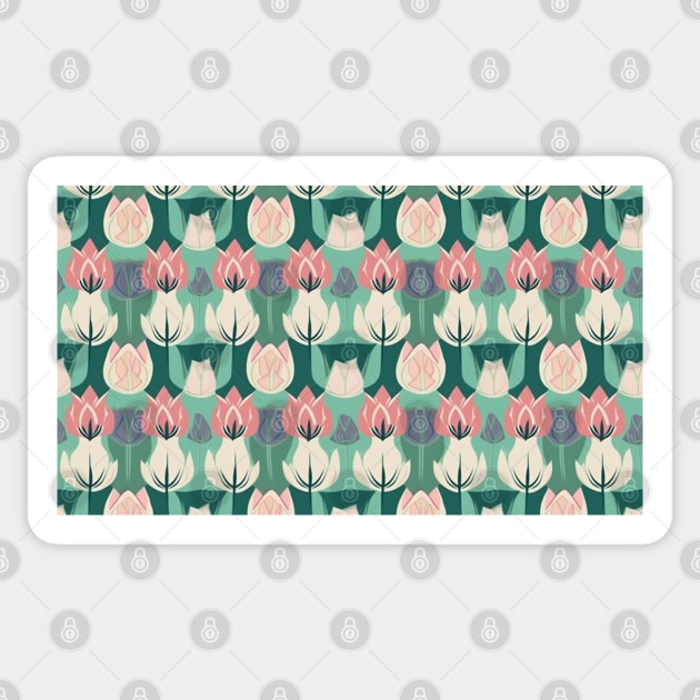 Tulips Flower Seamless Pattern V12 Sticker by Family journey with God